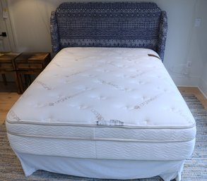 Queen Headboard Covered In Fabric Traditional Hmong Indigo Batik Cotton Patterns