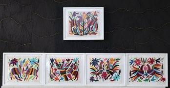 Five Mexican Hand Embroidery Art