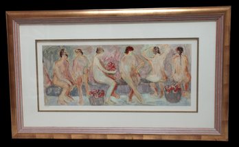 Abstract Lithograph Titled 'Bathers' Signed And Numbered - Shippable