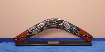 Hand Painted  Aboriginal Art Boomerang- Shippable