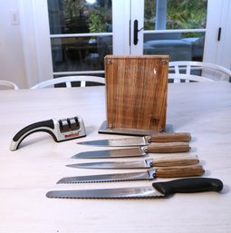Schmidt And Bros Knife Set , Knife Holder And Sharpener-shippable