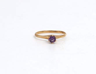 14K Antique Ring With Amethyst -shippable