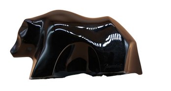 Vintage Jet Black BACCARAT France Crystal Bear- Shippable