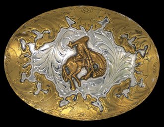 Vintage STERLING (925) Rodeo Belt Buckle