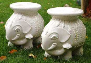White Porcelain Elephant Tables