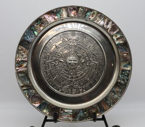 Vintage Decorative Piece Featuring A Replica Of The Aztec Calendar- Shippable