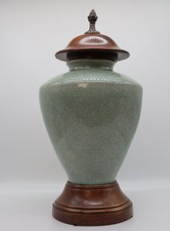 Vintage Theodore Alexander 3 Piece Celadon Vase- Shippable