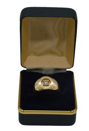 Vintage 14k Yellow Gold Ring With Diamond