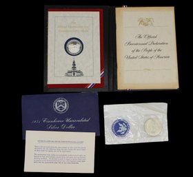The Official Bicentennial Day Commemorative Medal And Silver Eisenhower Dollar Coin