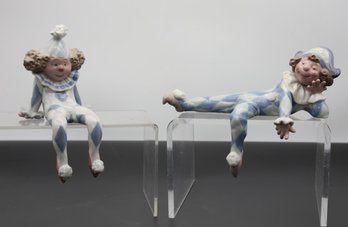 Two LLadro Clown Figurines 'Ragamuffin' And ' Neglected Harlequin' -shippable