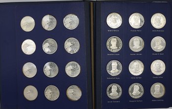36 -1968 Franklin Mint Presidential Commemorative Sterling Silver Coin Collection