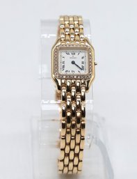 14 Kt Yellow Gold Movado Aviso Diamond Ladies Watch- Shippable