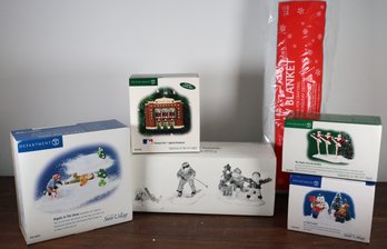 Vintage Dept 56 Snow Village With Boxes And Snow Blanket- Shippable