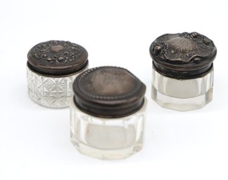 Three Small Victorian Sterling Top Containers- Shippable