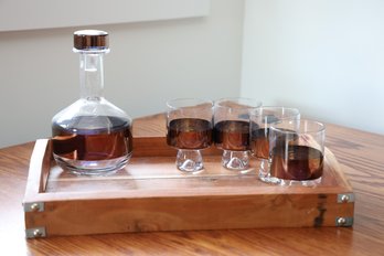 Wonderful Bar Collection Of Tom Dixon Decanter And 4 Cocktail Glasses With Tray-shippable