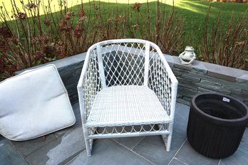 Serena And Lily Lounge Chair, Cement Frog And Planting Large Pot