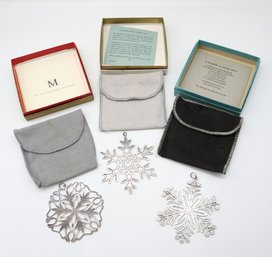 3 Vintage Sterling Metropolitan Museum Snowflakes - Shippable