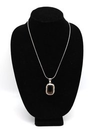 Sterling Silver Pendant With Smoky Quartz - Shippable