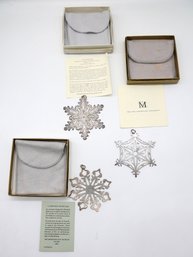 3 Vintage Sterling Metropolitan Museum Snowflakes - Shippable