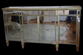 Beautiful Regency Style Beveled Mirrored Buffet !