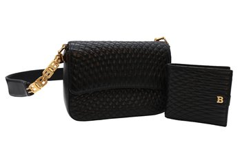 Bally Black Quilted Bag And Wallet- Shippable