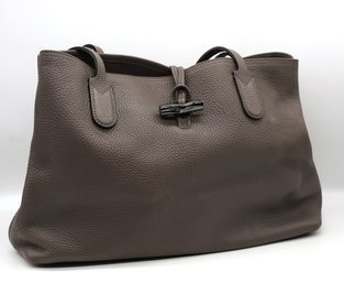 Longchamp Gunmetal Soft Leather Slouchy Handbag- Shippable