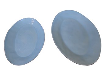 Crate And Barrel Powder Blue Platters - Shippable