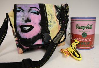 Vintage Andy Warhol Laap Canvas Messenger Bag  And Campbells Soup - Shippable
