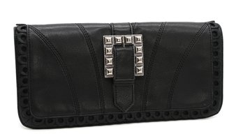 Vintage Betsy Johnson Black Leather Clutch- Shippable