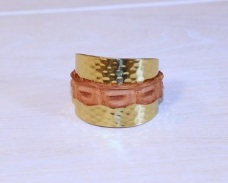 Taylor And Tessier Cuff Bracelets With Italian Leather- Shippable