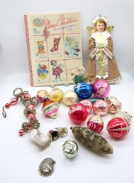 Vintage Christmas Ornaments , Angel And Fun Book-Shippable