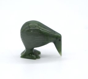 Vintage Asian Carved Jade Kiwi Bird - Shippable
