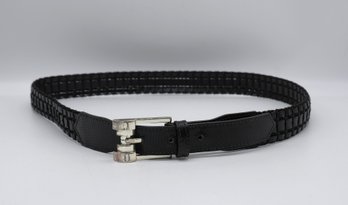 Gianni Versace Black Lizard Grain Belt- Shippable