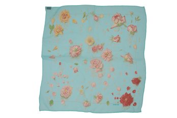 Vintage Authentic HERMES'La Rose' Small Silk Scarf- Shippable