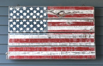 50 Star Wooden American Flag -signed