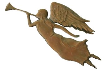 Vintage Copper Weathervane Angel With Trumpet Topper- Shippabe