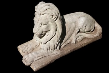 Antique LARGE Very Detailed Cement Laying Down Lion