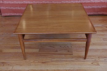 Mid Century Natural Walnut Square Table By Heritage