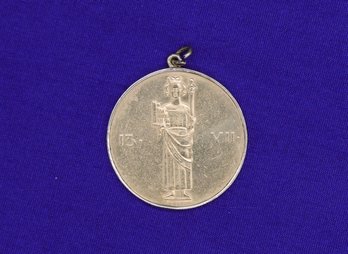 Rare Commemorative 1951 Swiss Medal In 90% Pure Gold With 18k Bezel