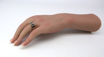 Vintage Stunning 14k Yellow GOLD Band Of Diamonds And Black Onyx- Shippable