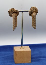 1958 Christian Dior Grosse Vintage Knot Bow Single Tassel Earrings-shippable