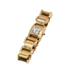 18k Solid Yellow GOLD CARTIER Tankissime Ladies Watch/bracelet- Shippable