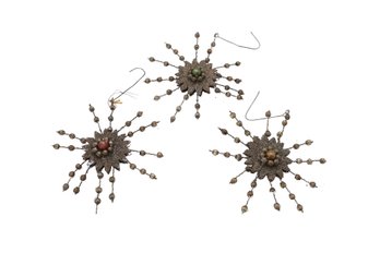 Three Retro Mid Century Atomic Starburst Sputnik- Shippable