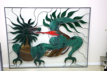Huge Hand Made Stain Glass Dragon - 63'w X 48'L
