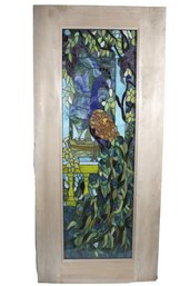 Spectacular Peacock Hand Made Stain Glass Door
