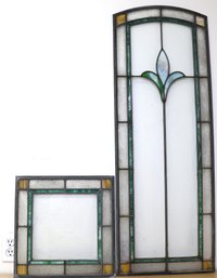 American Arts & Crafts Style Stain Glass Panels