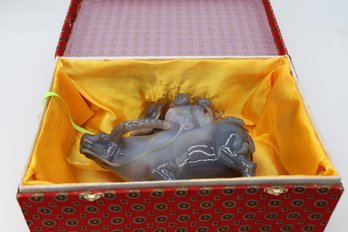 Asian Agate Water Buffalo Sculpture And Box- Shippable