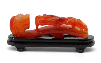 Chinese Carved Carnelian Agate Belt-shippable