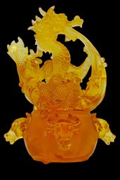 Vintage Dragon Soaring Sculpture Signed -shippable