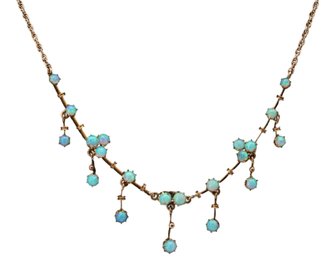 14kt Victorian Style Opal Drop Necklace -shippable